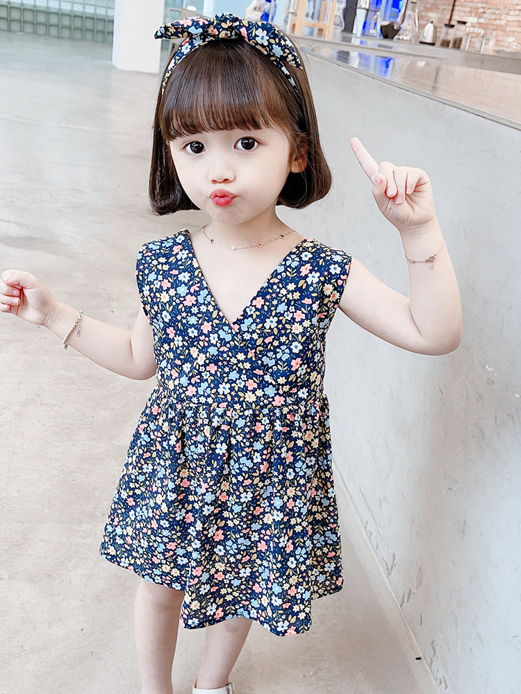 Girls Summer Ruffled Spaghetti Straps Dress