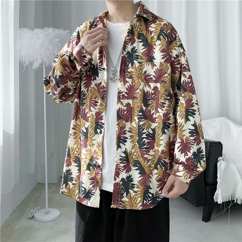 Hong Kong Style Vintage Floral Shirt Men