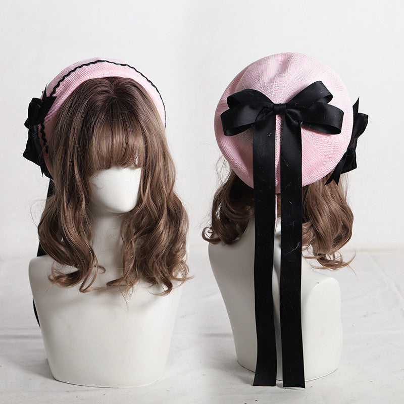 Women's Fashion Simple Bow Plaid Hat