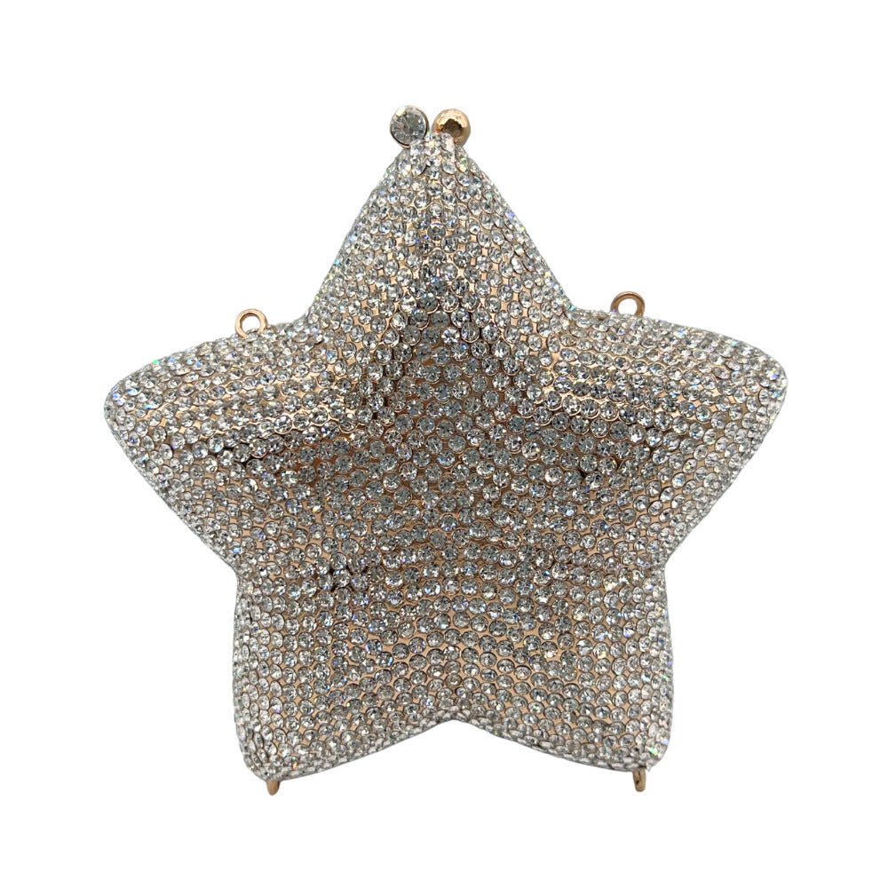 Lille stjernebesat diamantmiddag fuld diamant håndtaske