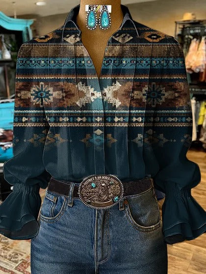 Women's 3D Digital Print Fashionable Casual Shirt