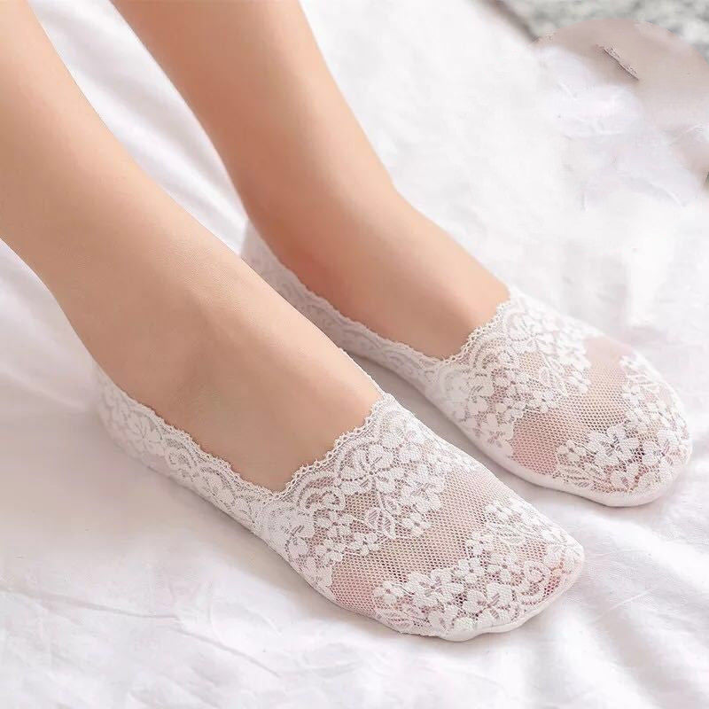 Elastic Suspender Half Palm Socks Lace Boat Socks