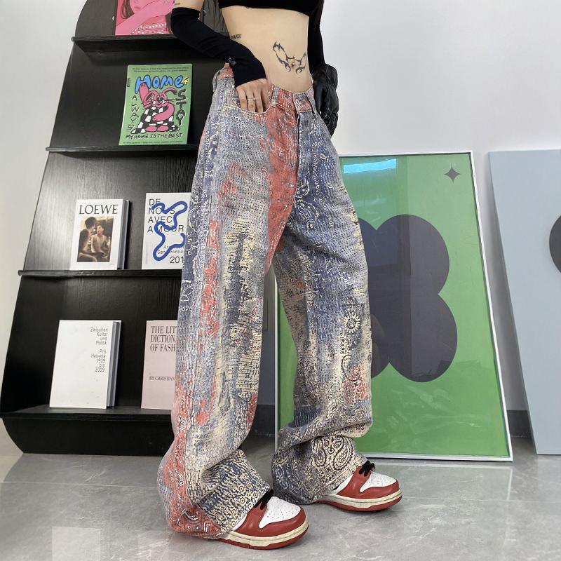 Digital Printing Women's Straight Pattern Pants
