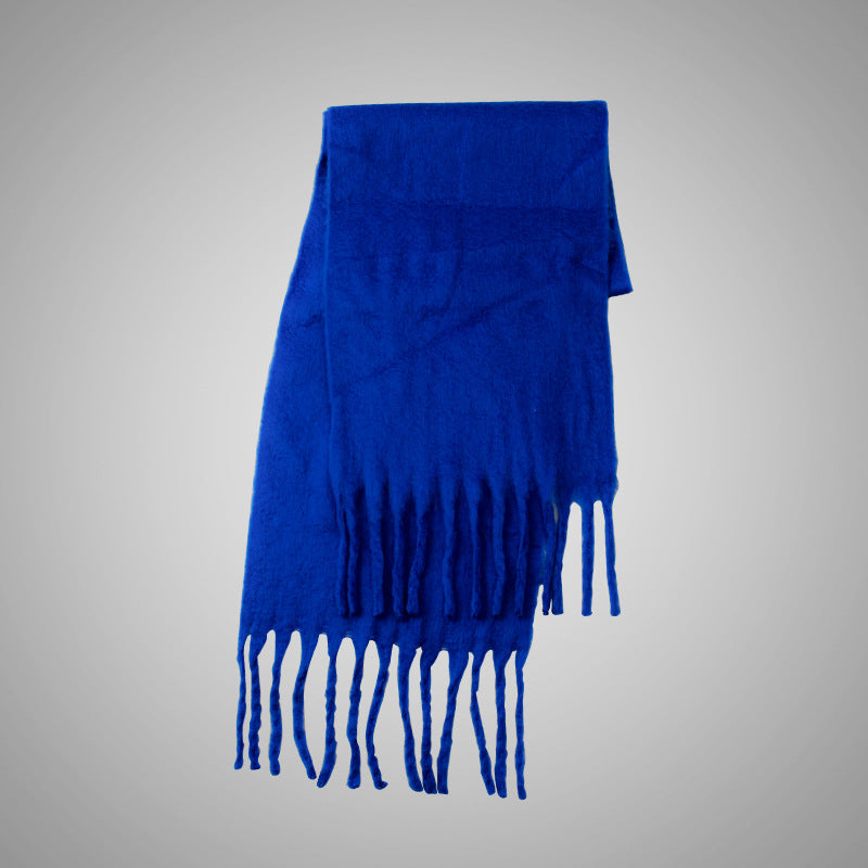 Mohair Casual Stil Blød Fluffy Ensfarvet Varmt Tørklæde