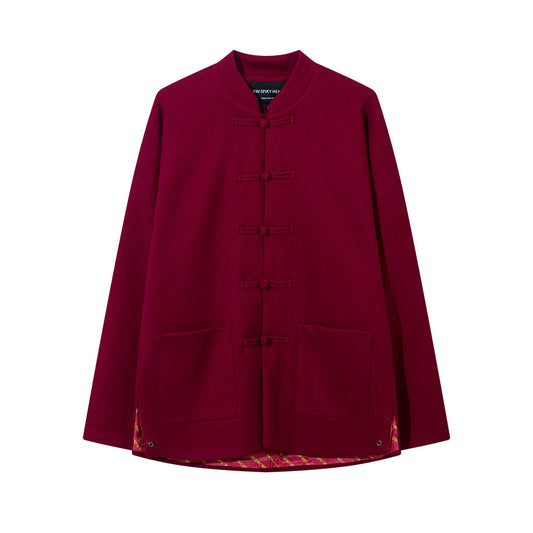 Chinese Style Buckle Stand Collar Casual Tang Suit Coat Men