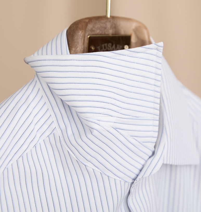Italian-style Business Windsor-collar Fashionable Striped Long-sleeve Shirt