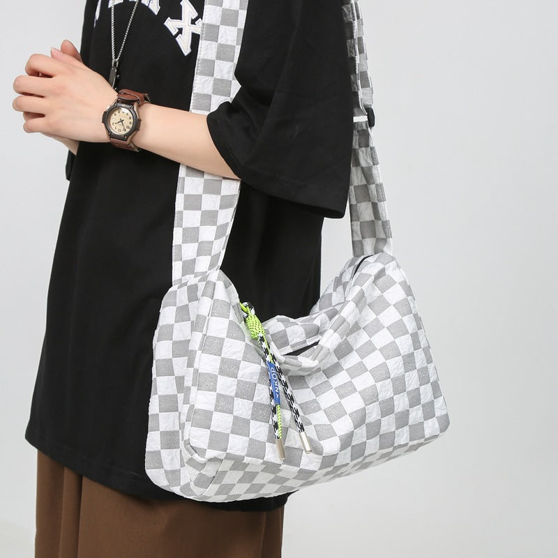 Harajuku Temperament Fashion Tide Tooling Color Contrast Large Capacity Student Class Crossbody Bag
