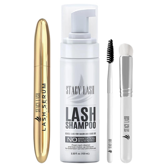 Lash Shampoo 100Ml+ Eyelash Growth Serum by / /Cleaning Kit of Eye Makeup Remover (Cleanser) + Brush & Eyelash Serum for Eyelash Growth and Thickness