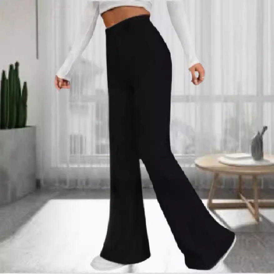 Forårsfashion Elegante Strækbare Slim Fit "Nude Feel" Trompetbukser