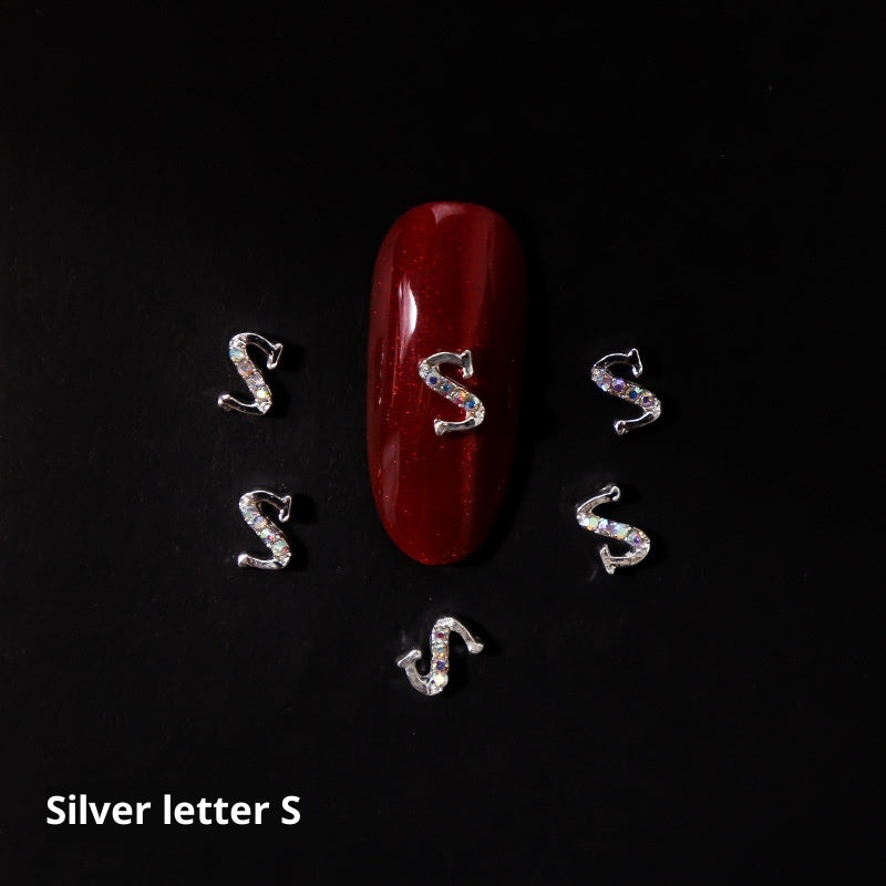 Nail Crystal LZ Personality 26 Letters Alloy Ornament