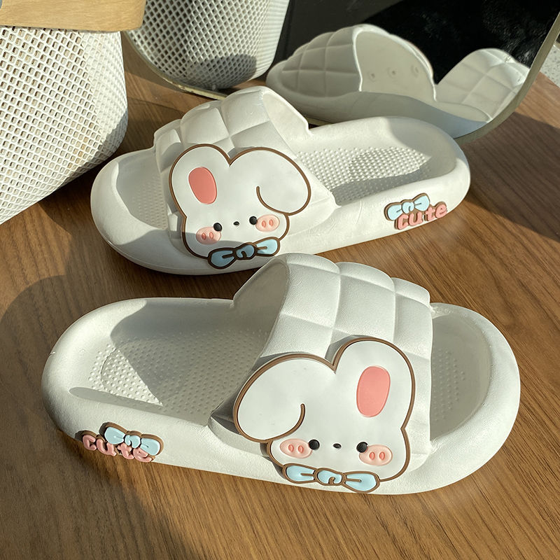 Women's Fashionable Outer Wear Cute Rabbit Non-slip Thick Bottom Slippers