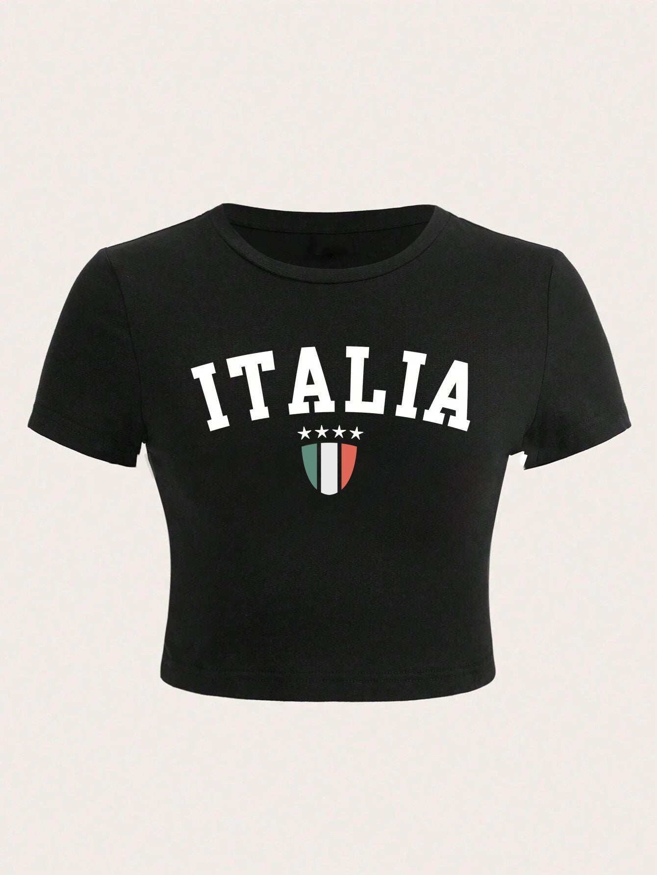 Women's Round Neck Printed Short-sleeved T-shirt