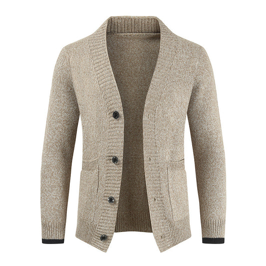 Cardigan til mænd, med knapper, lange ærmer