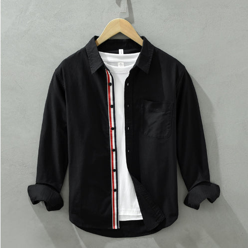 Men's British-style Oxford Long-sleeved Shirt