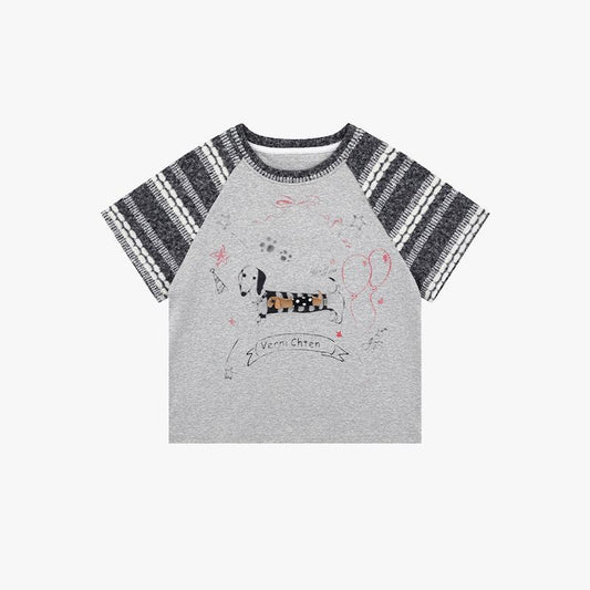 Real Shot Retro Spicy Girl Simple Short Sleeve T-shirt