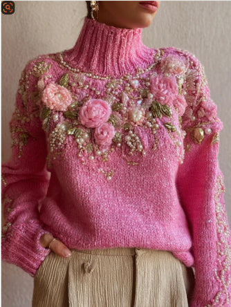 3D-printed Loose-fitting Turtleneck Sweater