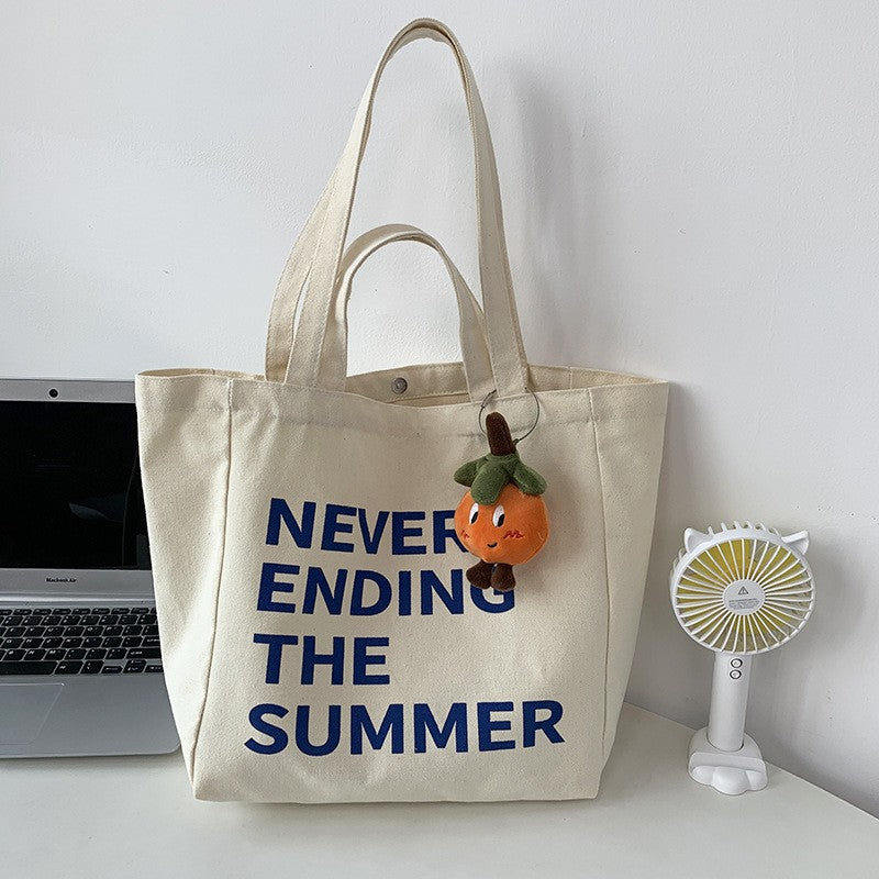 Lazy Wind Literary Japanese And Korean Ins Simple Large Capacity Letter Students Class Schoolbag Summer