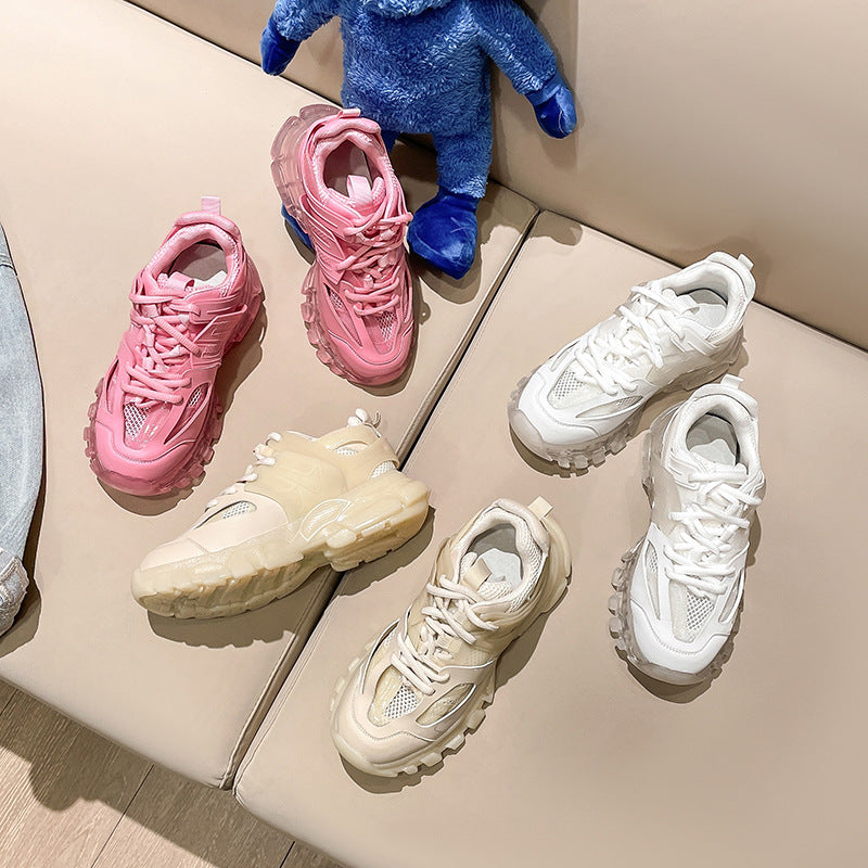 Paris Three Generations Crystal Transparent Bottom Old Shoes Women Autumn
