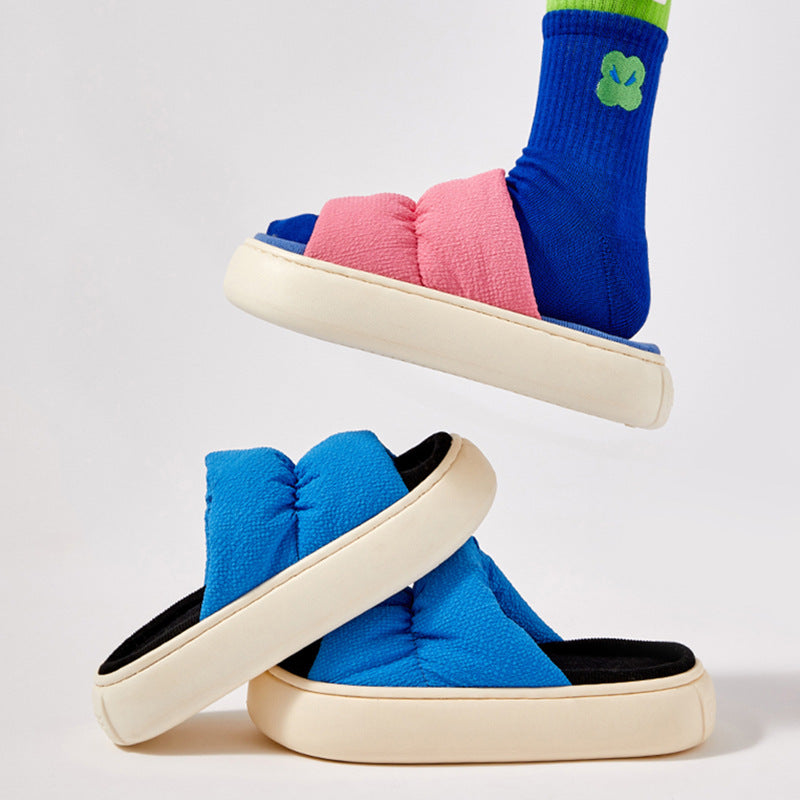 New Thick Bottom Fashion Simple Home Wear Elastic Rope Slippers