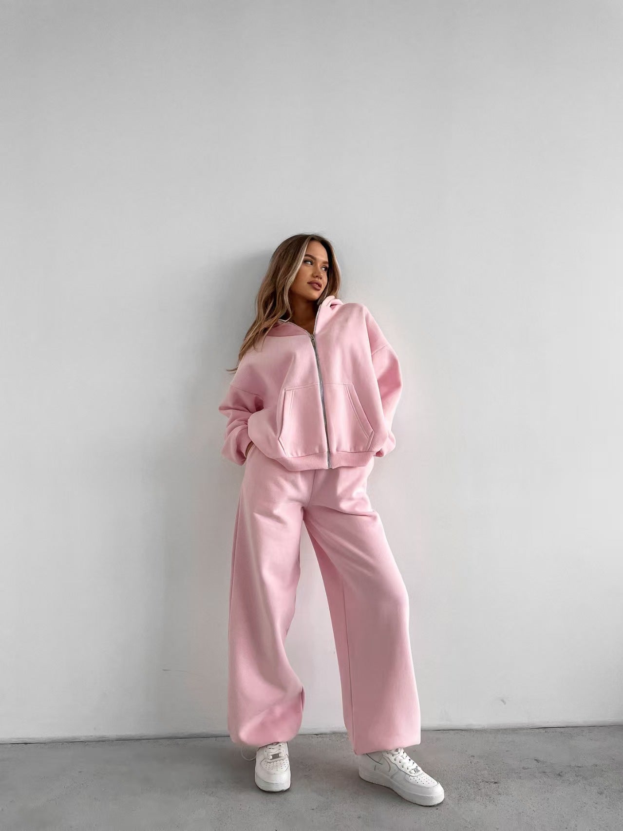 Women's 2-piece Sweatshirt With Wide-leg Sweatpants