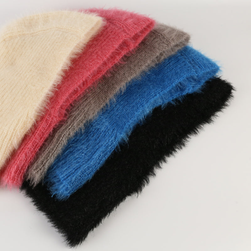 Mohair Scarf With One Hat For Women's Winter