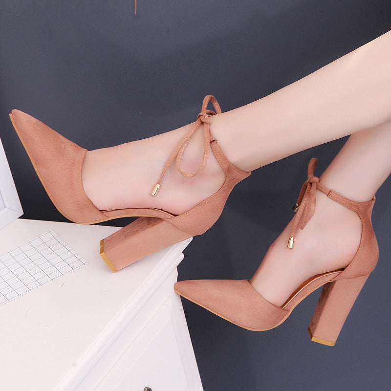 Women's Shoes Chunky Heel High Heel Lace-up Large Size Sandals