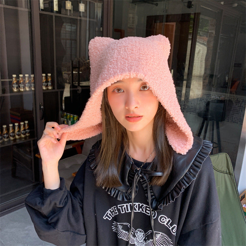 Female Fashion Warm Cat Ears Pullover Hat