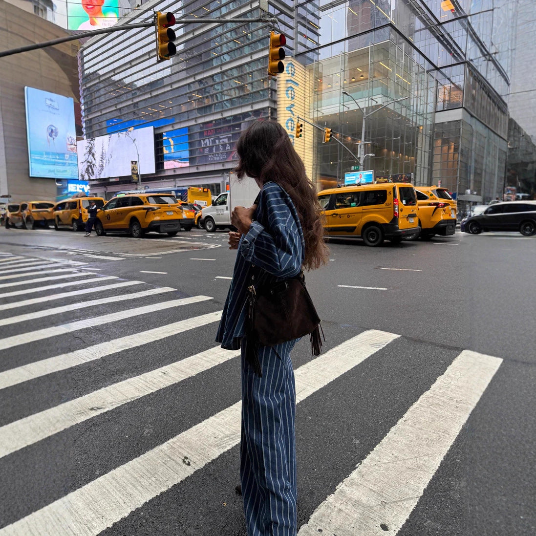 Casual, Relaxed-fit Striped Long-sleeve Shirt And Pants Set With A Turn-down Collar