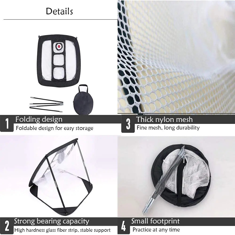Indoor Outdoor Foldable P Op Up Hitting Training Target Driving Practice Golf Chipping Net