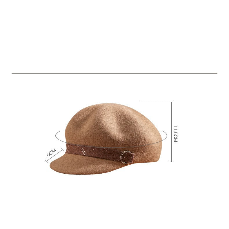Women's Autumn And Winter Woolen Top Hat