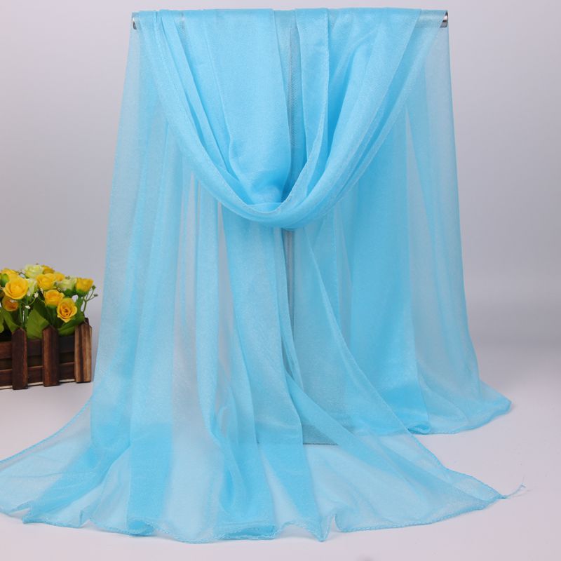 Scarf Women All-match Long Chiffon Shawl Sunscreen Sunshade Seaside Solid Color