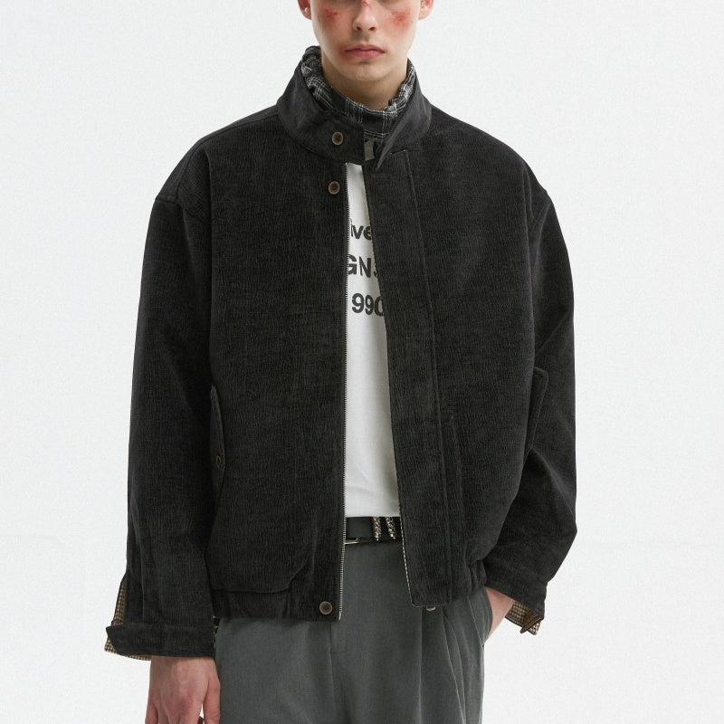 Tree Grain Texture Jacket Men's Houndstooth Lining American Retro