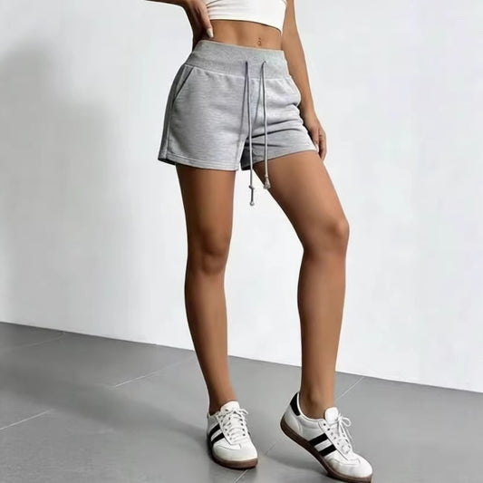 New Casual High-waist Solid-color Athletic Shorts