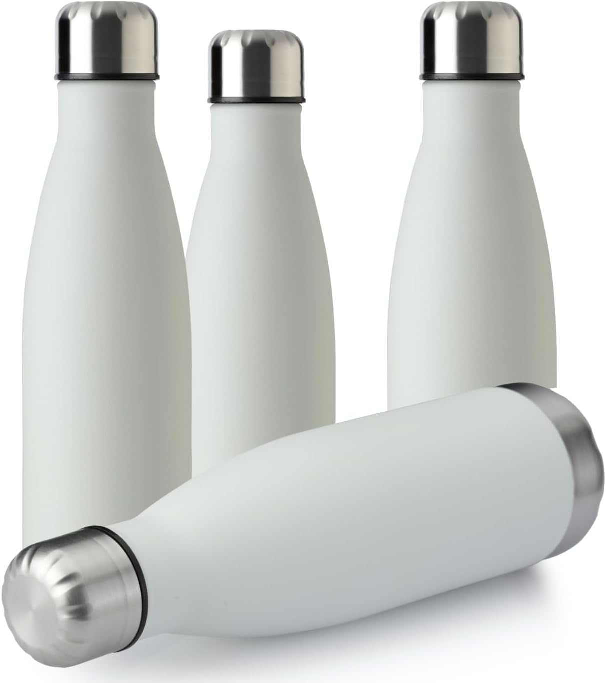 17Oz Sport Water Bottle 12 Pack Vacuum Insulated Stainless Steel Leak-Proof Double Wall Cola Shape Water Bottle,Keep Drinks Hot & Cold (Cold Gray,12 Pack)