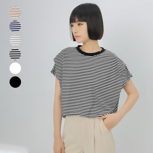 Summer Stripes T-shirt Women's Cotton Loose