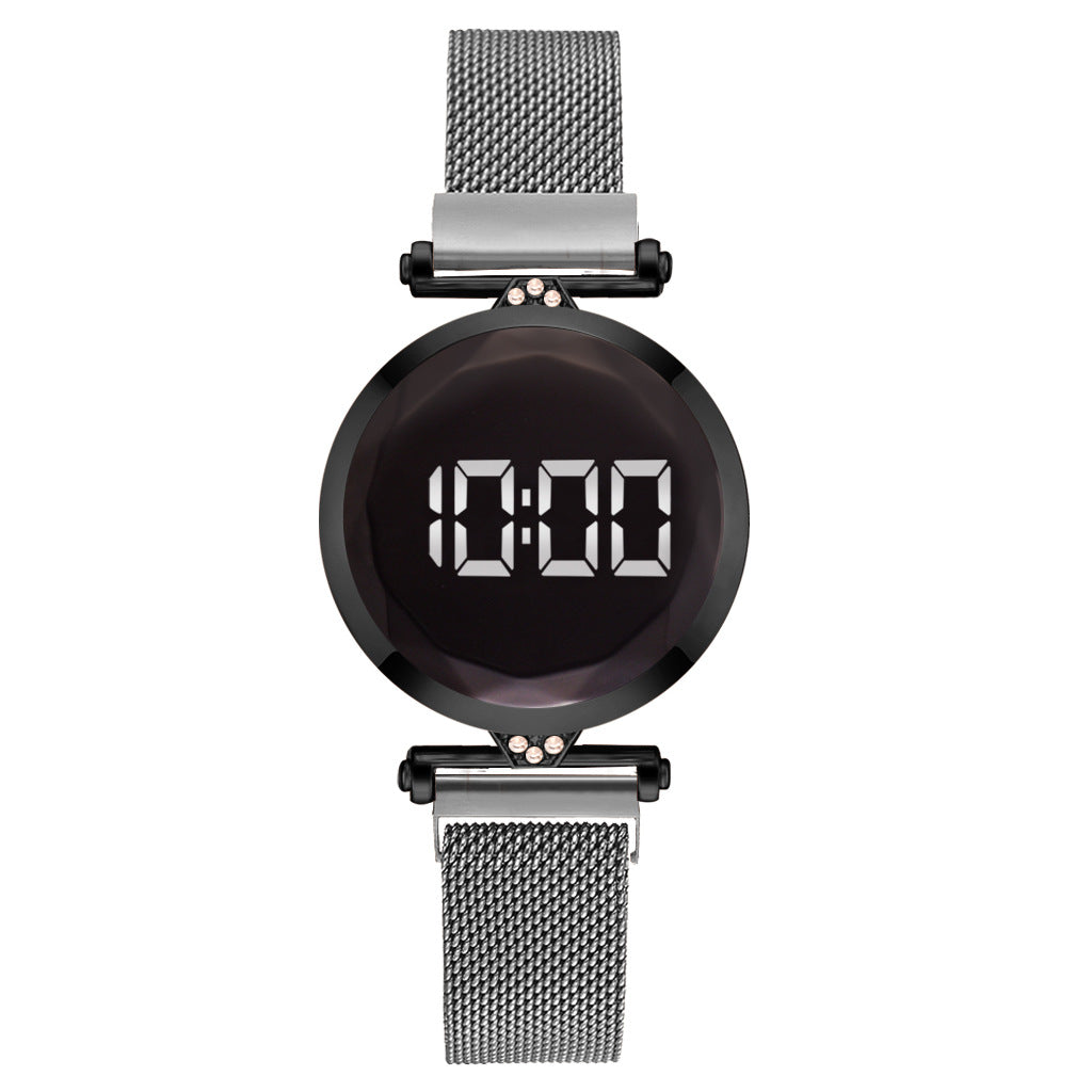 Magnetite Alloy Mesh Belt LED Sports Electronic Watch