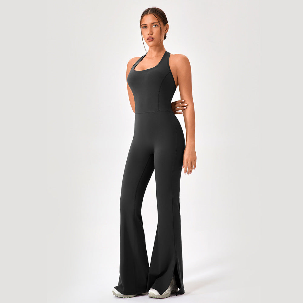 European And American Yoga Bodysuit Flared Pants