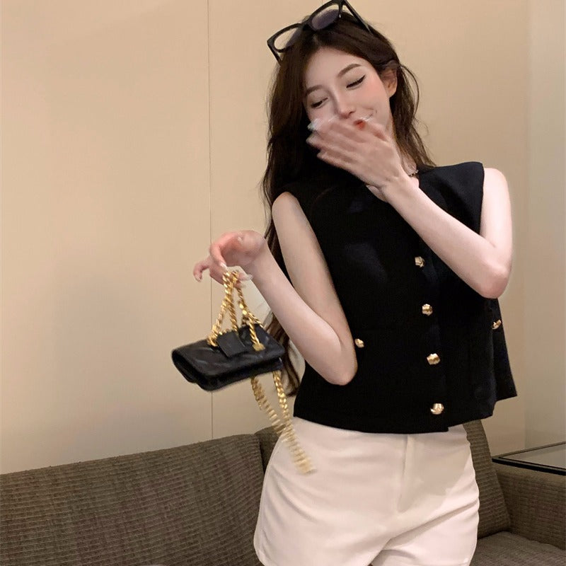 Summer Braided Gold Buckle Vest Sling