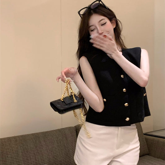 Summer Braided Gold Buckle Vest Sling