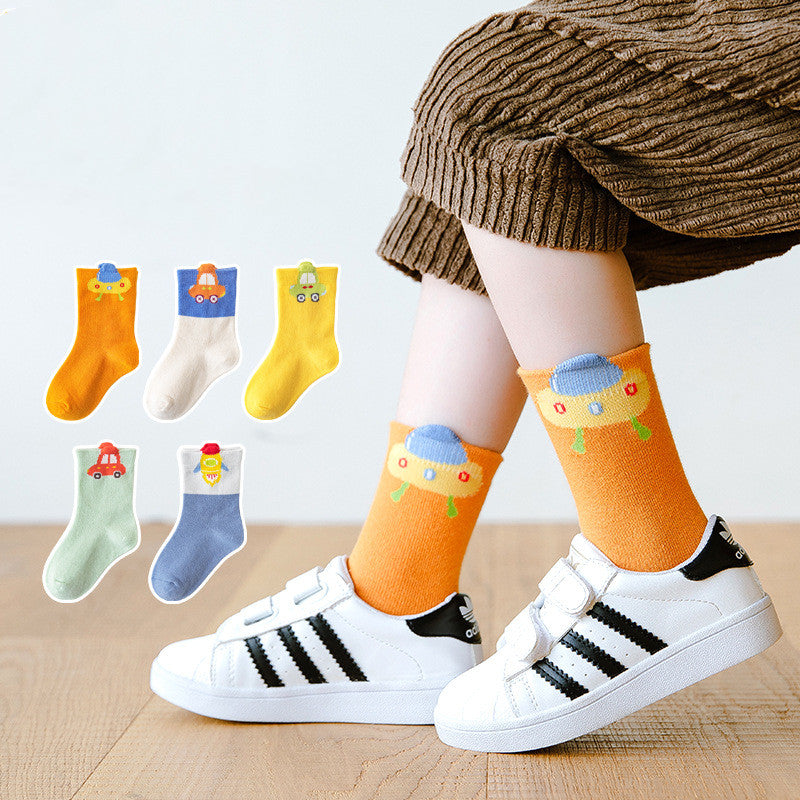 Children's Bright Color Trendy Middle Tube Casual Student Socks