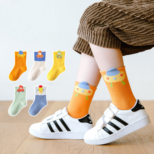 Children's Bright Color Trendy Middle Tube Casual Student Socks