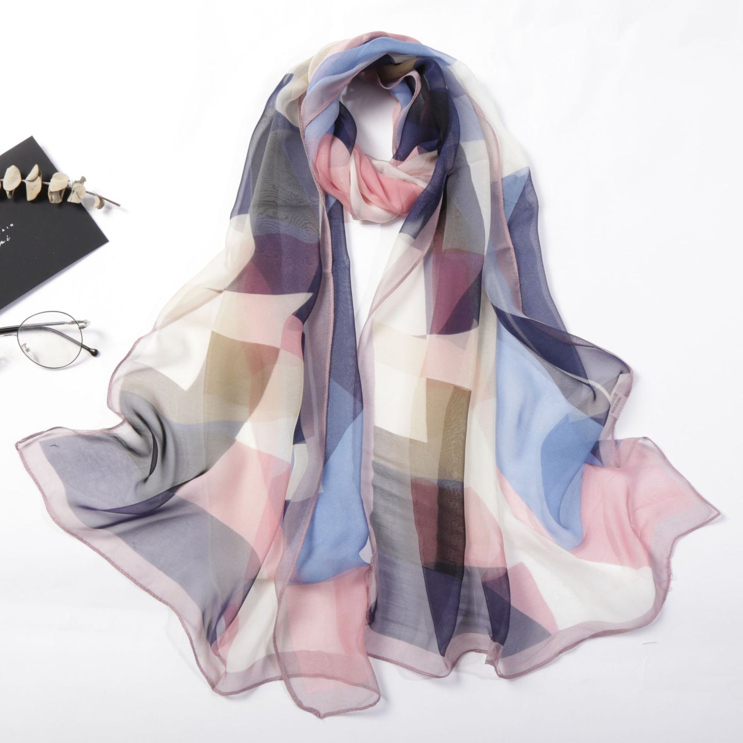 Casual Colorful Triangle Geometric Light And Delicate Silk Scarves