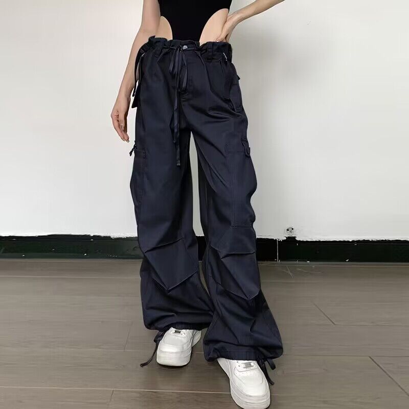 Vintage Fashion Large Pocket Straight Casual Pants