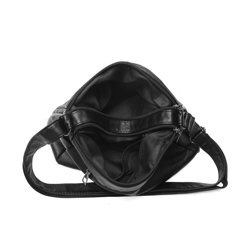 Multi-compartment Shoulder Soft Advanced Texture Crossbody Bag