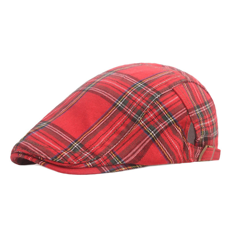 Men's And Women's Literary And Artistic Simple Plaid Sun Hat