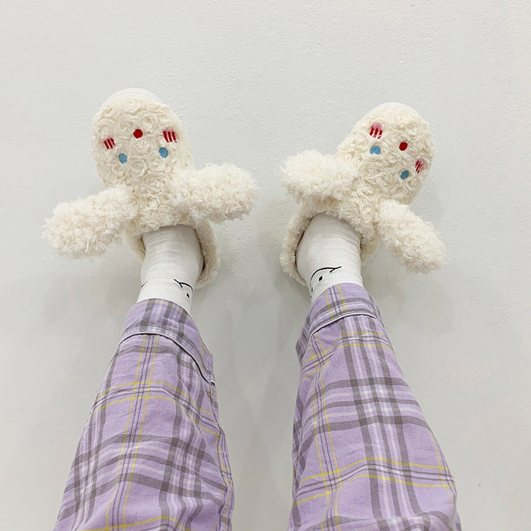 Female Winter Cartoon Cute Plush Cotton Slippers