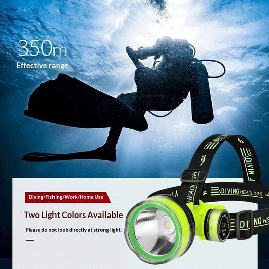 Diving Strong Light Fixed Focus Head-mounted Long Battery Life Diving Head Fishing Light