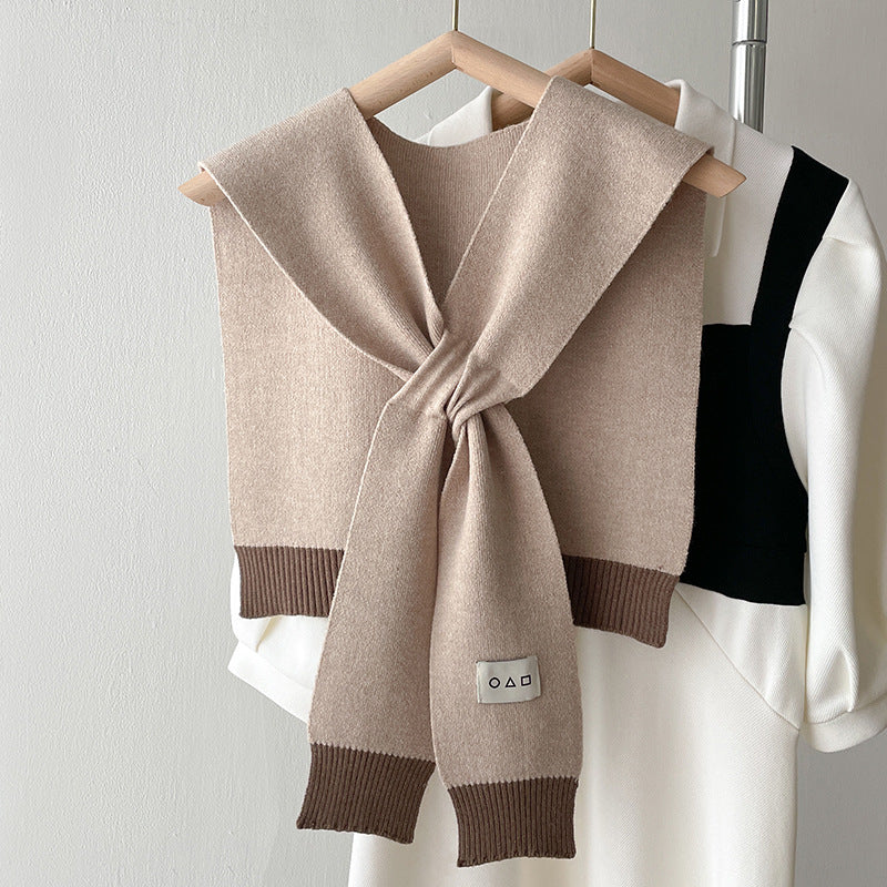 Shirt With Small Shawl Shirt Green Scarf Woolen Shoulder