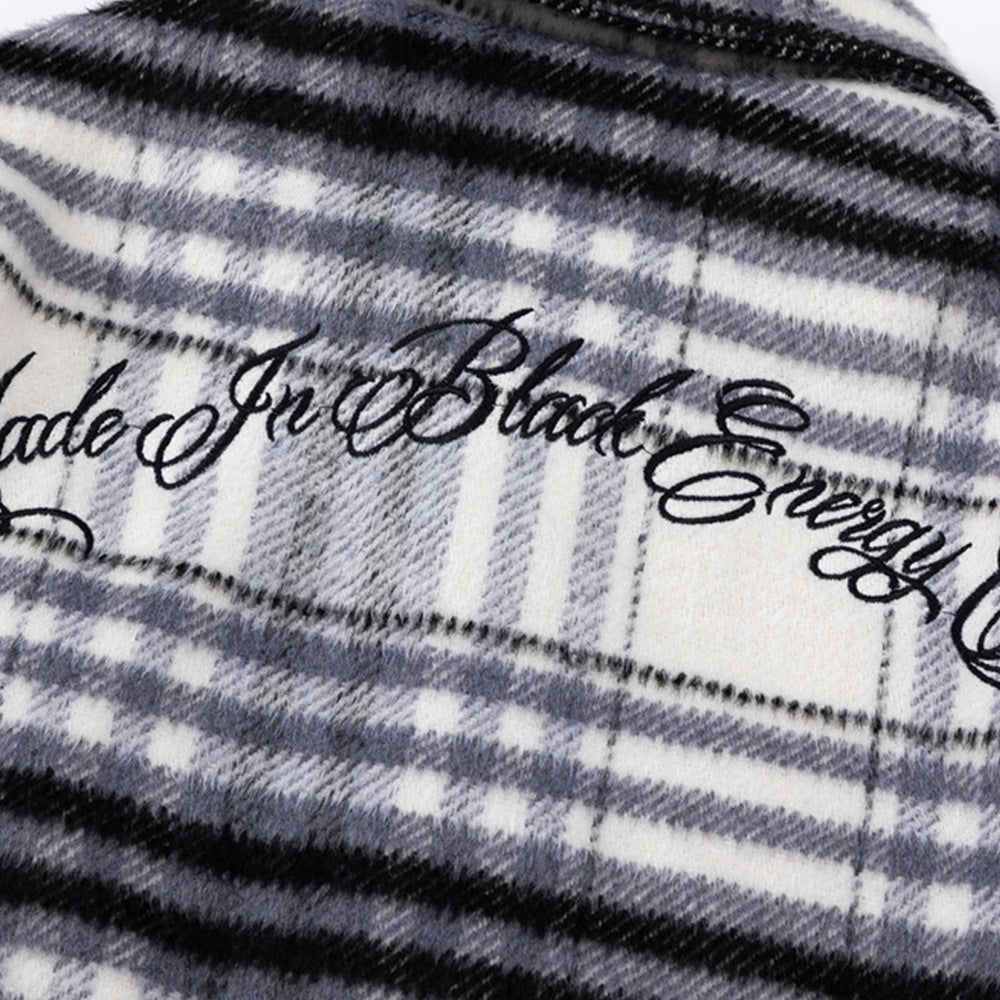 Autumn And Winter Padded Plaid Shirt Coat For Men