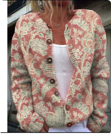 Digital Printing Cardigan Coat Outerwear Women 3D